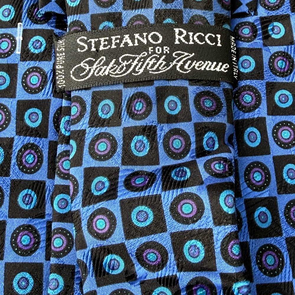 Stefano Ricci Blue and Purple Patterned Fabric
